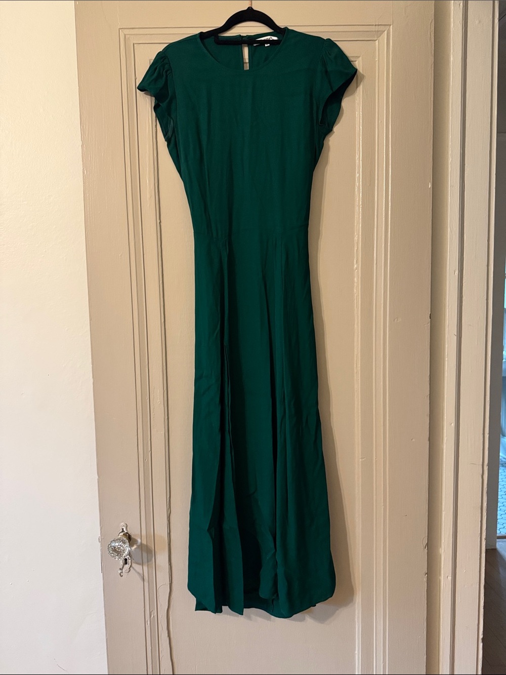 Reformation Forest Green Midi Dress open back